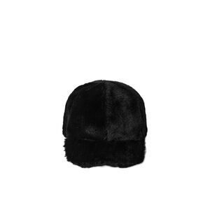 Zara Black Faux Fur Cap